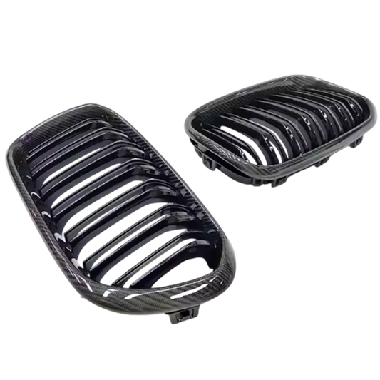 BMW 1 Series Carbon Fibre Dual Slat Front Grilles (F20/F21 | 2015–2017 LCI)